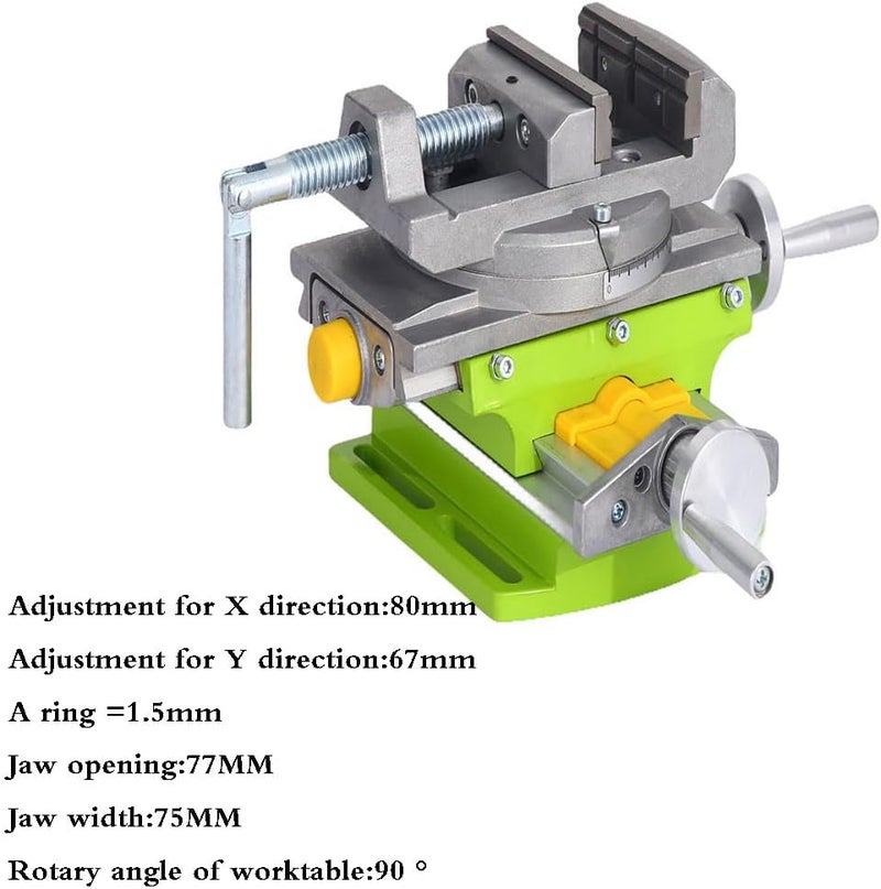 BACHIN Rotary Table 90 ° 3" Cross Slide Drill Press Vise Horizontal Precision Milling Drilling Machine Vernier Reading Milling Drilling Boring - Image 2